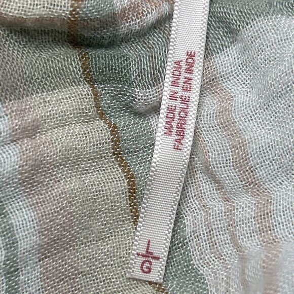 Free People Women's Large Plaid Pastel Dress Tied Sides Long Sleeve Button Down - Picture 6 of 9